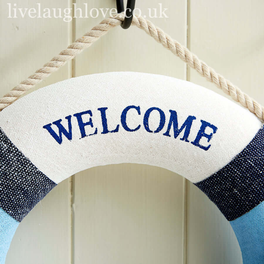 Welcome Aboard Nautical Lifebuoy Wall Decoration