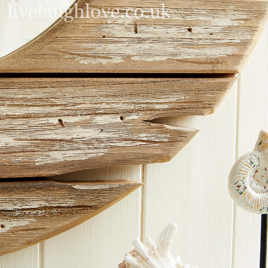 Rustic Round Driftwood Wall Mirror