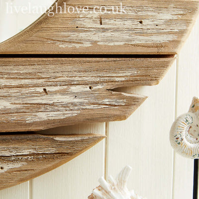 Rustic Round Driftwood Wall Mirror