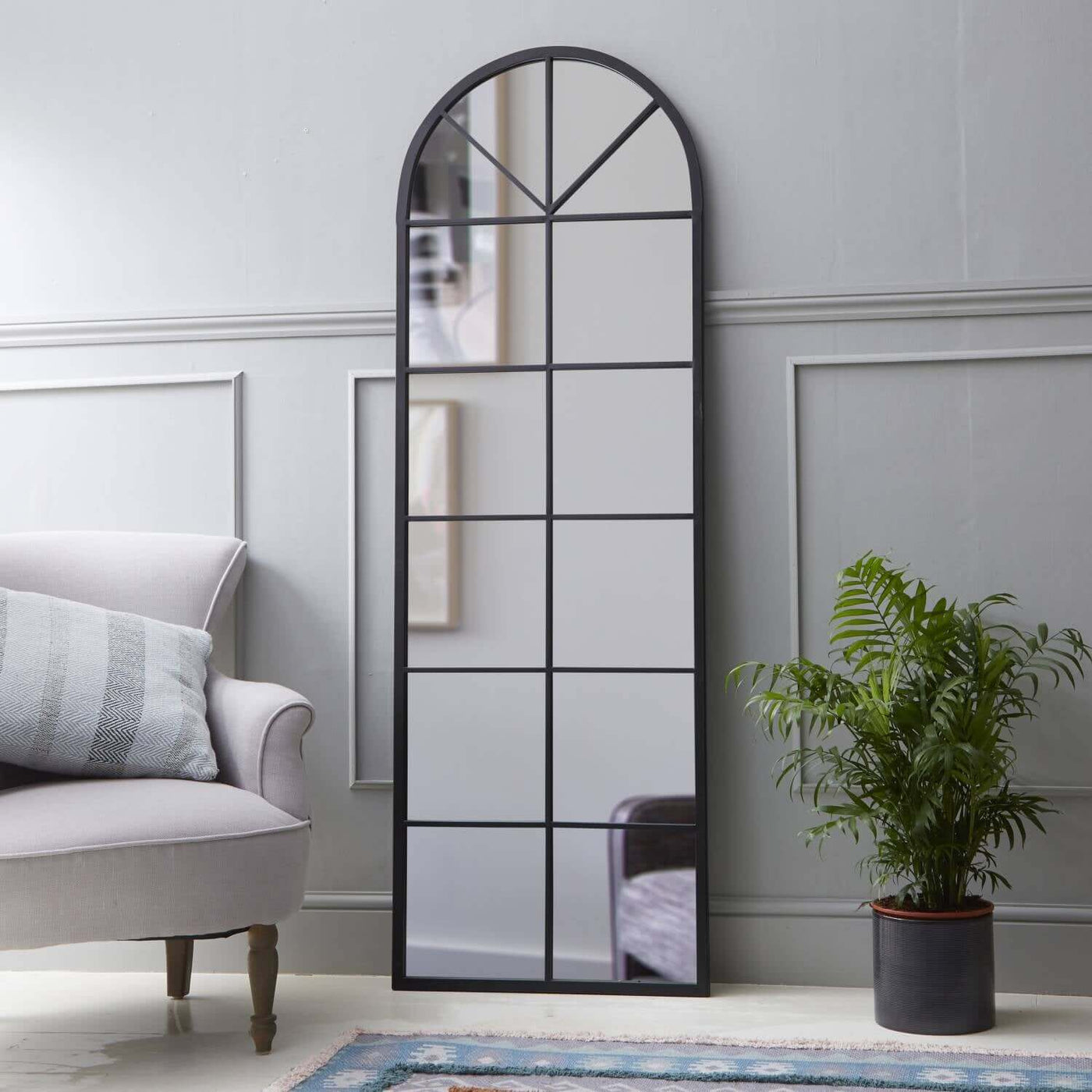 Giant Metal Arch Window Garden Mirror