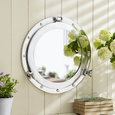 Large Metal Porthole Nautical Mirror - 38cm