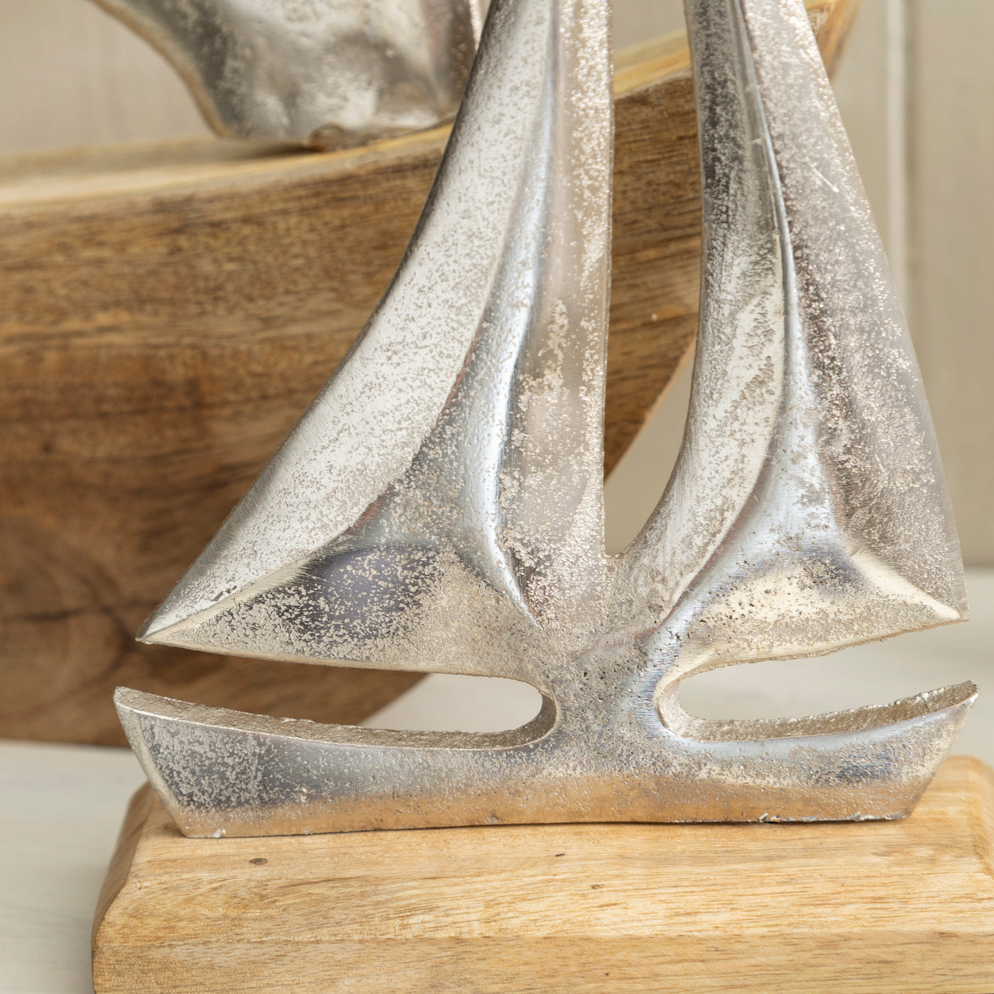 Metal and Wood Nautical Rustic Sailboat Sculpture