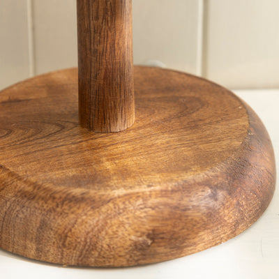 Rustic Wooden Mug Tree Stand with Decorative Top