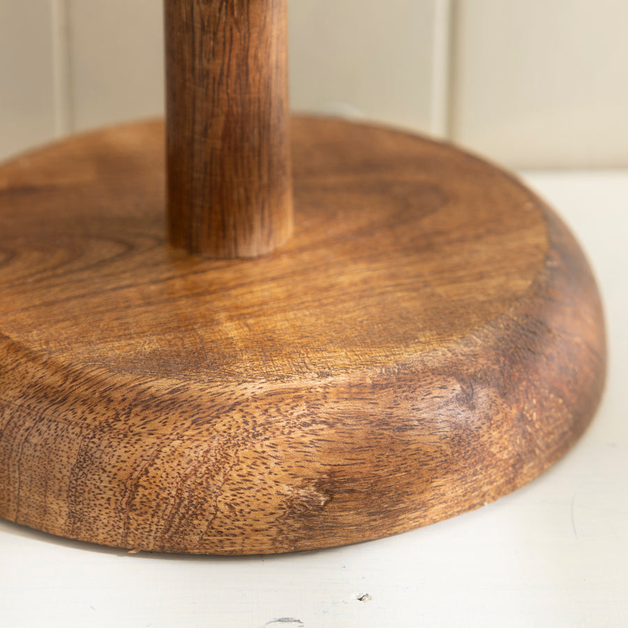 Rustic Wooden Paper Towel Holder with Decorative Top