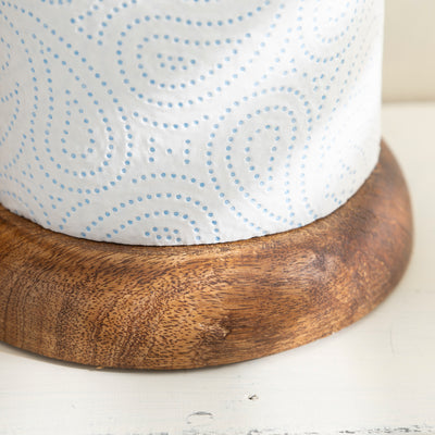 Rustic Wooden Paper Towel Holder with Decorative Top