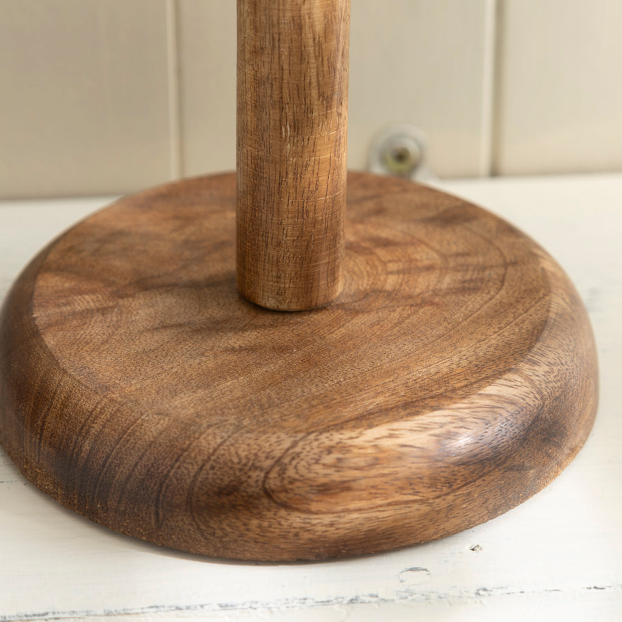 Rustic Wooden Paper Towel Holder with Decorative Top