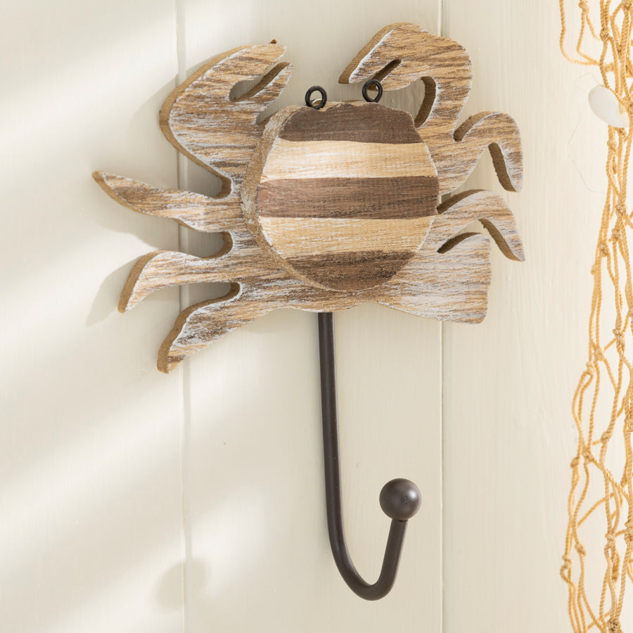 Wooden Nautical Crab Hook