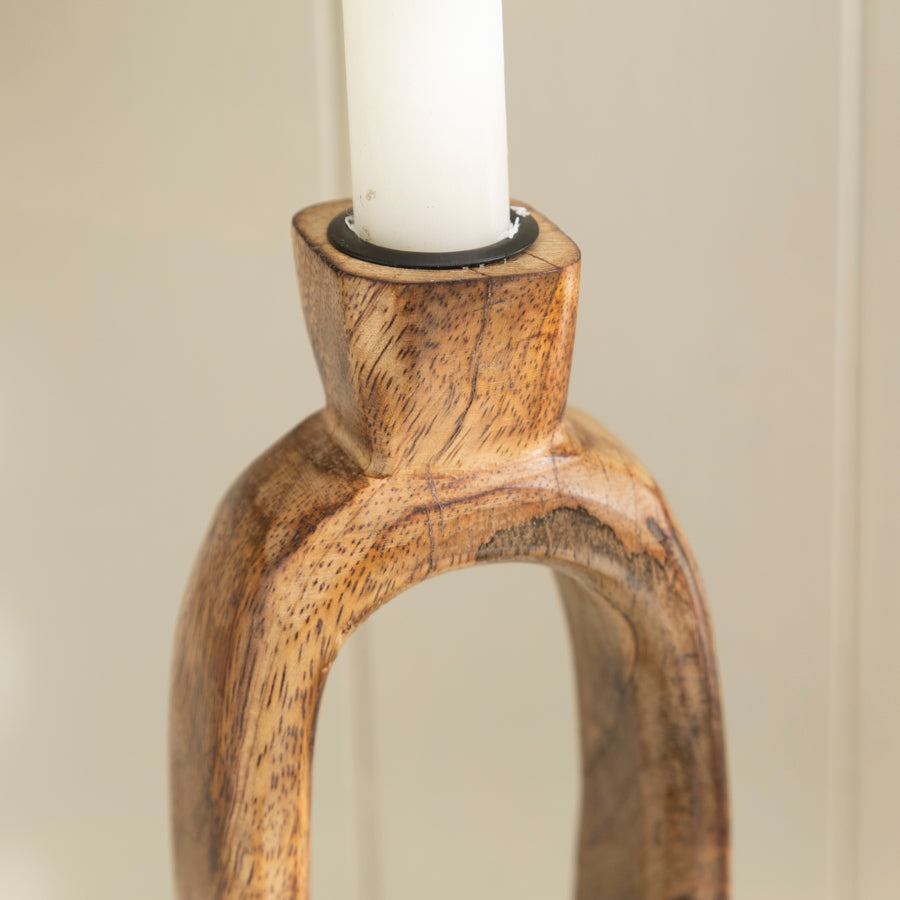 Rustic Wooden Open Framed Candle Holder