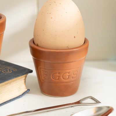 Egg Cup Set with Shovel Spoons - 4-Piece Rustic Breakfast Set