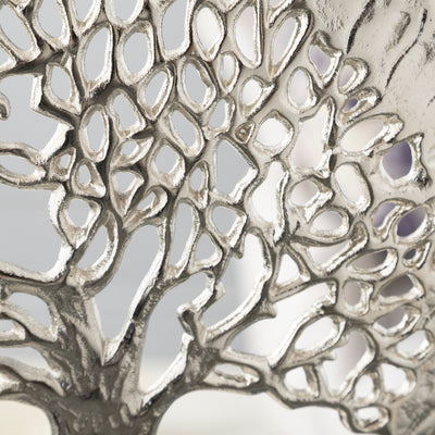 Metal Tree of Life Leaf Sculpture - Elegant Decorative Accent Piece