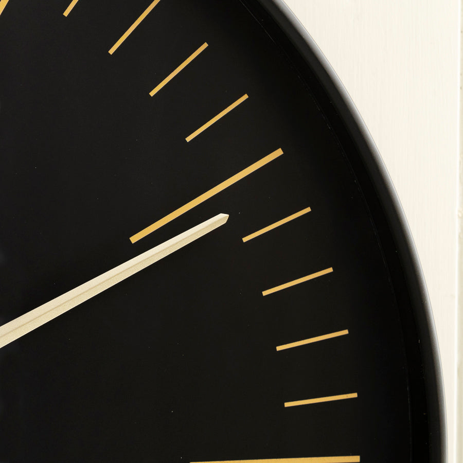Minimalist Black Wall Clock with Gold Accents ***Second***