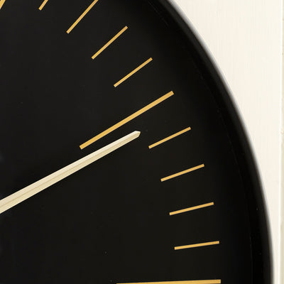 Minimalist Black Wall Clock with Gold Accents ***Second***