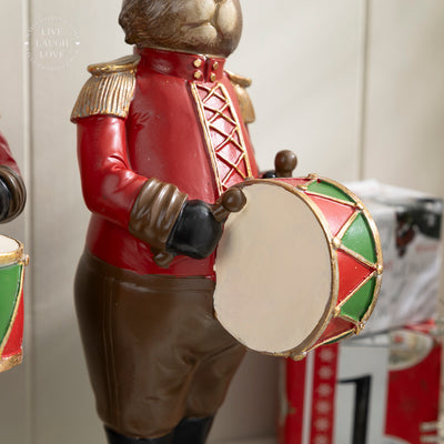Christmas Bear Band Figurines - Musical Bear Soldiers