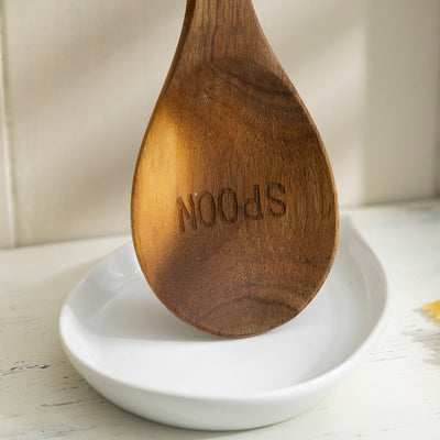 Wooden Spoon with Ceramic Rest - Elegant Kitchen Utensil Set