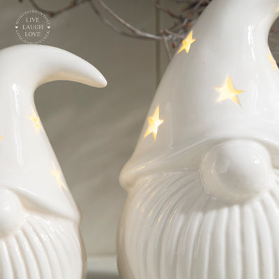 Ceramic Gnome LED Christmas Ornament