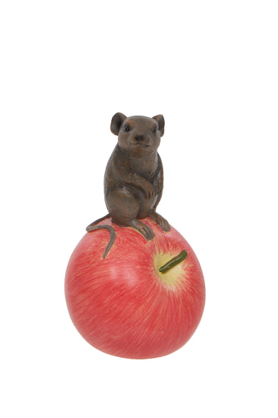 Mouse on Apple Ornament – Rustic Country-Style Decor