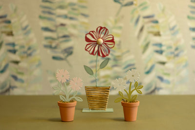 Metal Potted Flower Ornaments & Pot Decoration – Vintage Floral Decor
