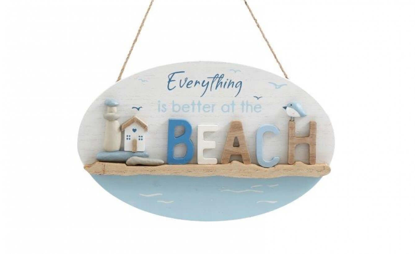 Nautical "Everything is better at the beach" oval plaque