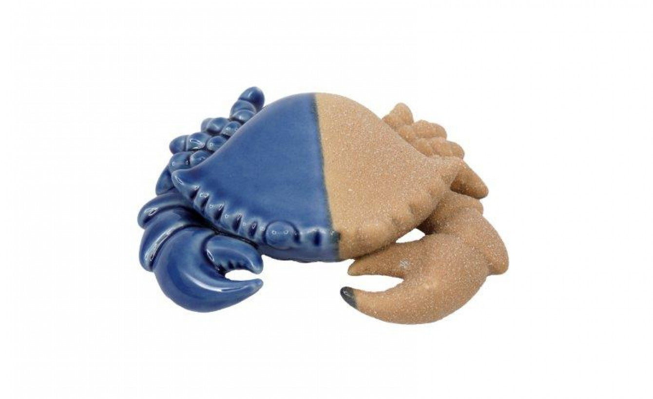 Dual-Colour Porcelain Crab Figurine – Coastal Nautical Decor