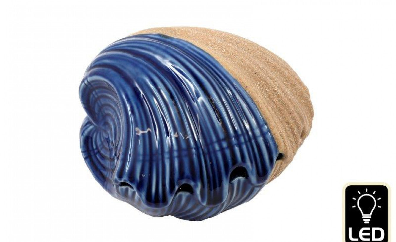 Dual-Colour Porcelain LED Shell Light – Coastal Nautical Decor