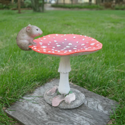 Toadstool Bird Feeder with Mouse