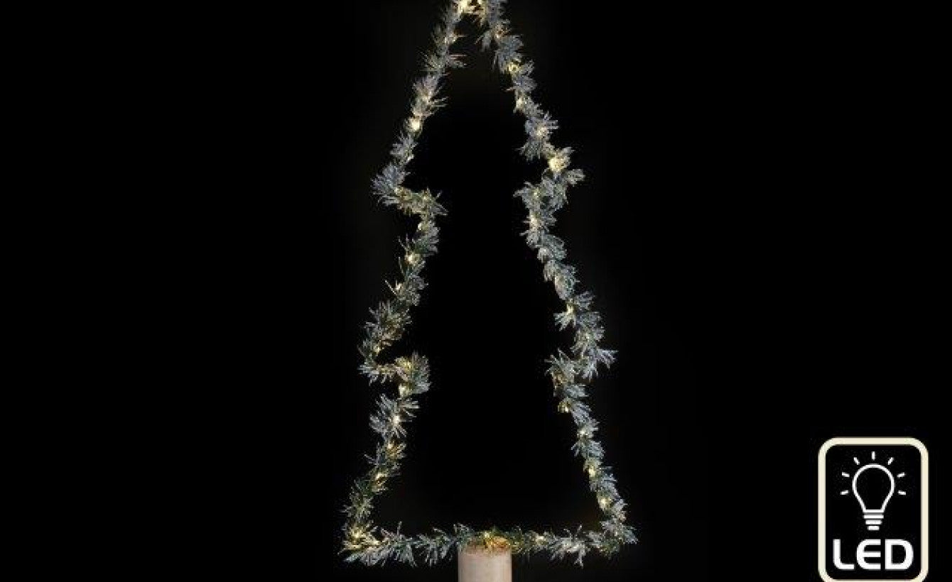 LED LightUp Christmas Tree with Frosted Garland LIVE LAUGH LOVE LIMITED