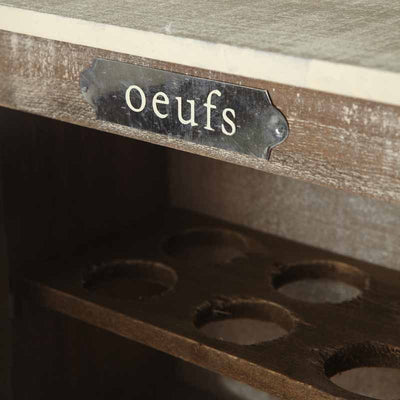 Rustic Wooden Egg Cabinet – Vintage French Style “Oeufs” Storage Box