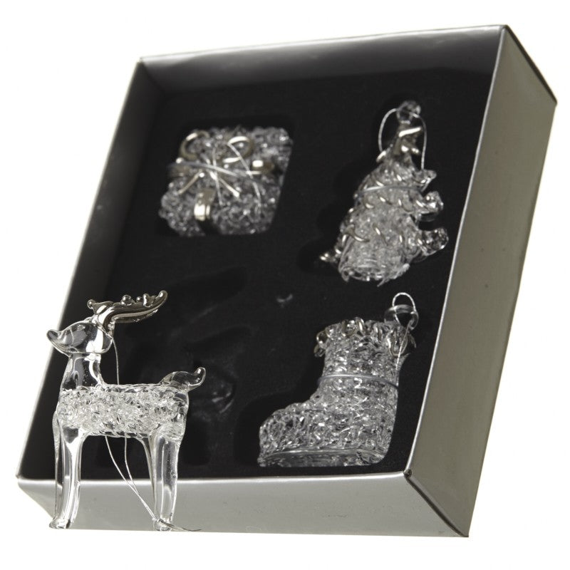 Glass Christmas Ornament Set