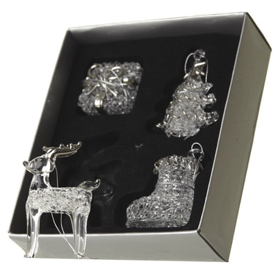 Glass Christmas Ornament Set
