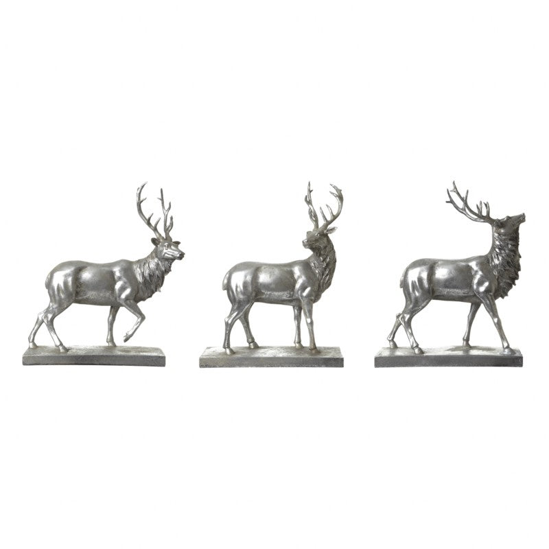 Silver Stag Sculpture – Elegant Christmas Decor