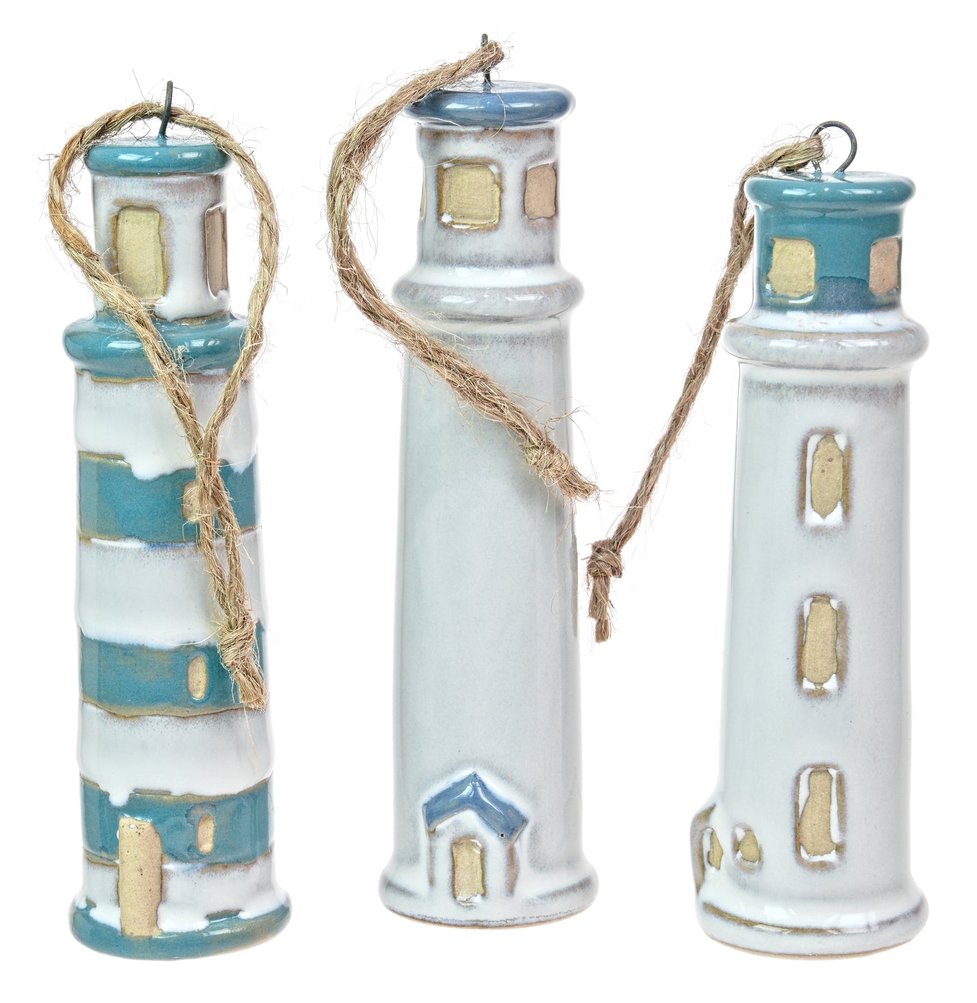 Ceramic Nautical Lighthouse Hanging Decoration – Coastal Ornament