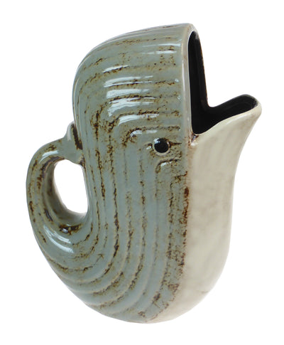 Ceramic Whale Jug Vase – Coastal Blue Glazed Ornament