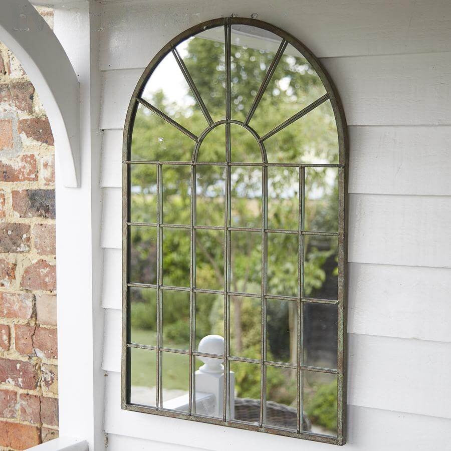 Rustic Metal Arch Mirror - Large