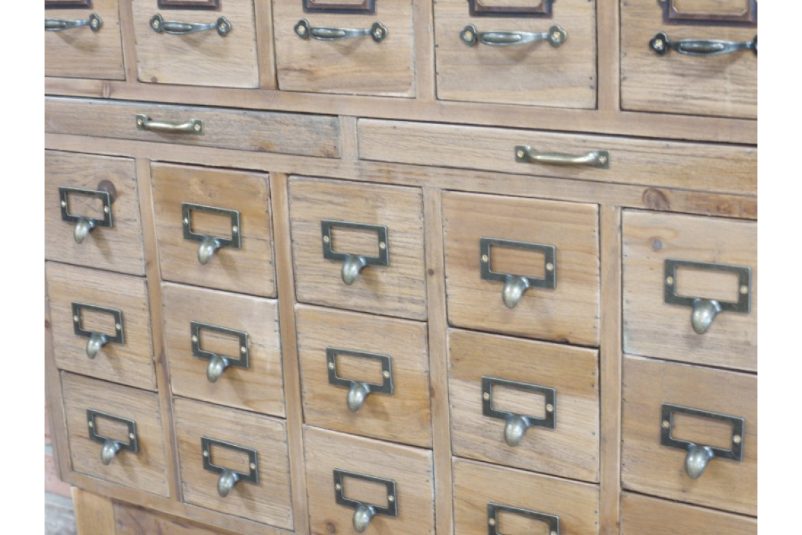 Rustic Multi Drawer Storage Cabinet – Vintage Style Solid Wood Unit