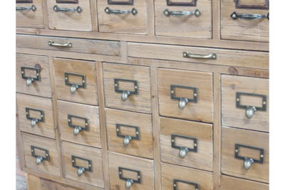 Rustic Multi Drawer Storage Cabinet – Vintage Style Solid Wood Unit