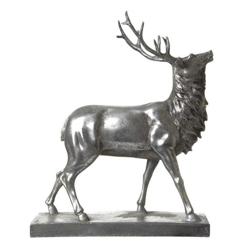 Silver Stag Sculpture – Elegant Christmas Decor