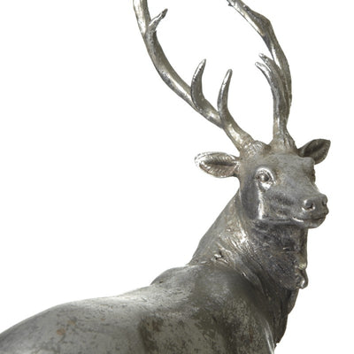 Silver Stag Sculpture – Elegant Christmas Decor