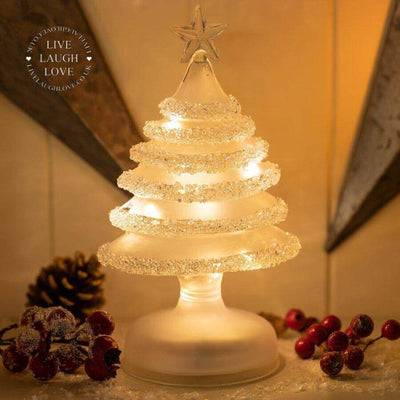 20cm Light Up Glass Christmas Tree Decoration - LIVE LAUGH LOVE LIMITED
