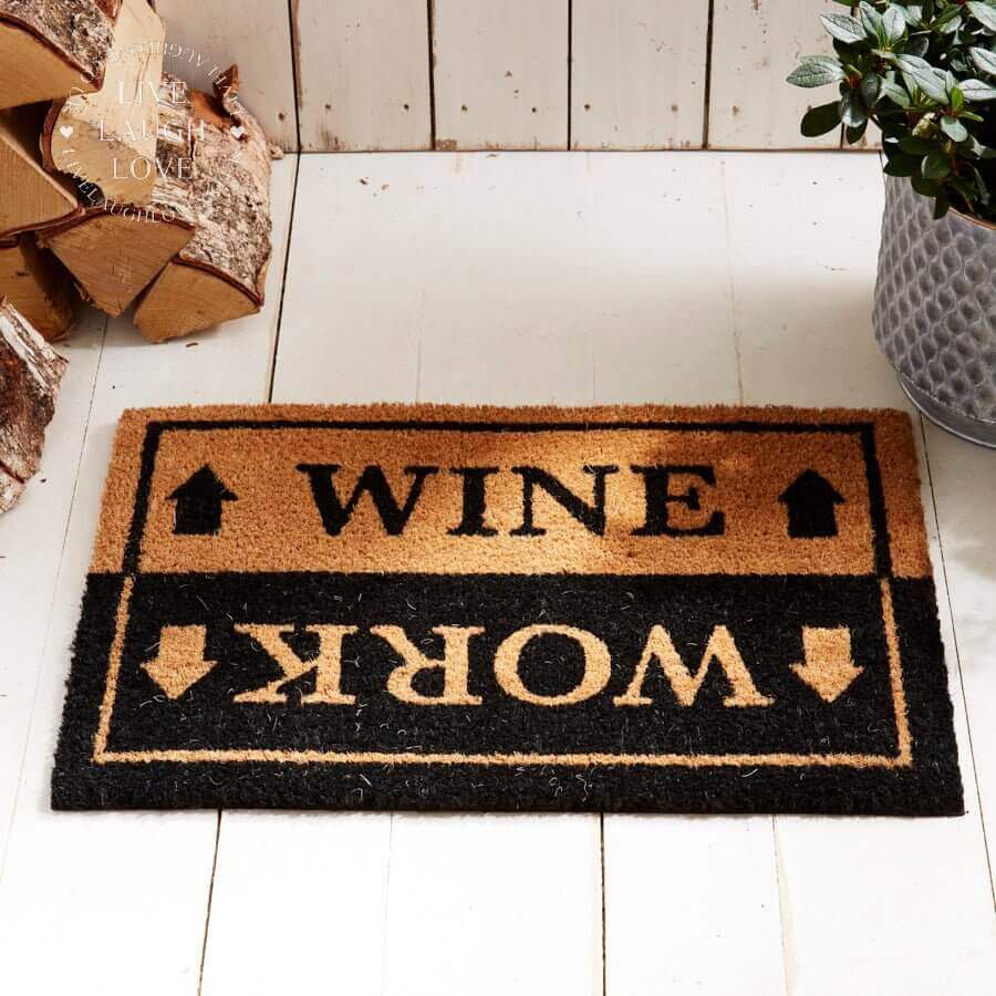 40x60cm Wine/Work Door Mat - LIVE LAUGH LOVE LIMITED