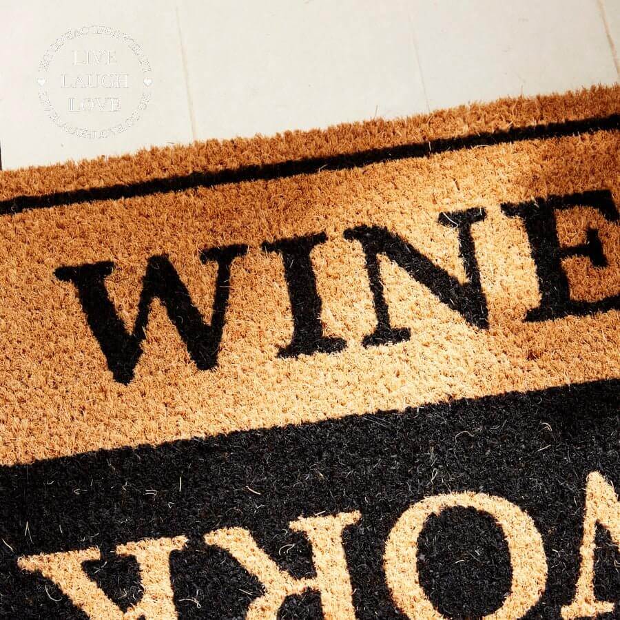 40x60cm Wine/Work Door Mat - LIVE LAUGH LOVE LIMITED