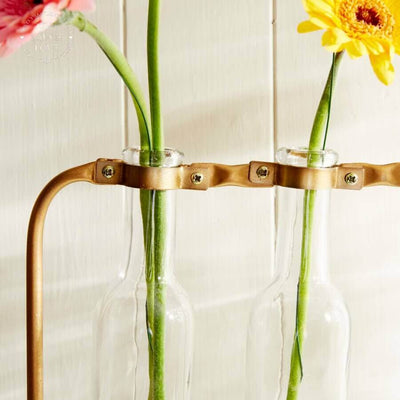 5-Bottle Flower Vases - Industrial Vintage Chic - LIVE LAUGH LOVE LIMITED