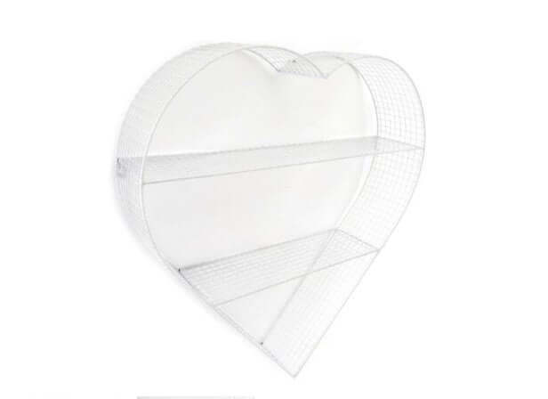 61x62 White Wire Heart Shelves - LIVE LAUGH LOVE LIMITED