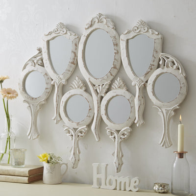 7 Piece Hand Held Large Wall Mirror - LIVE LAUGH LOVE LIMITED