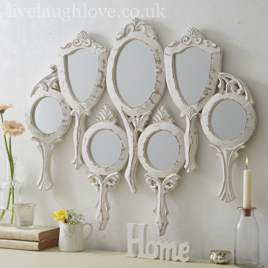 7 Piece Hand Held Large Wall Mirror - LIVE LAUGH LOVE LIMITED