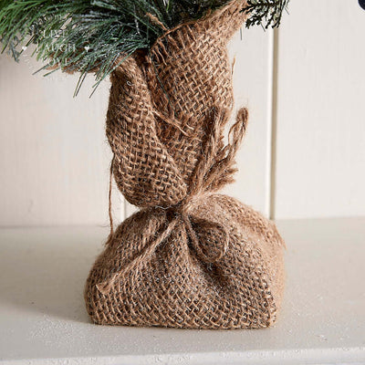 Faux Fir & Blue Berry Tree In Hessian Sack