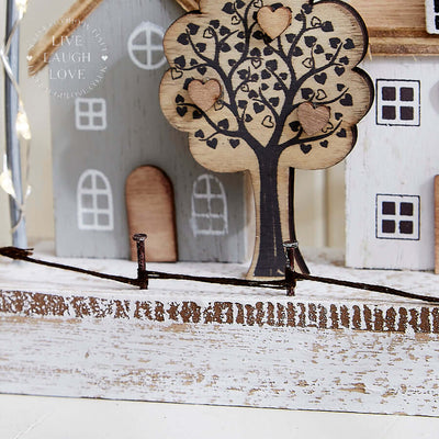 Country Wooden House Scene with LED 20cm