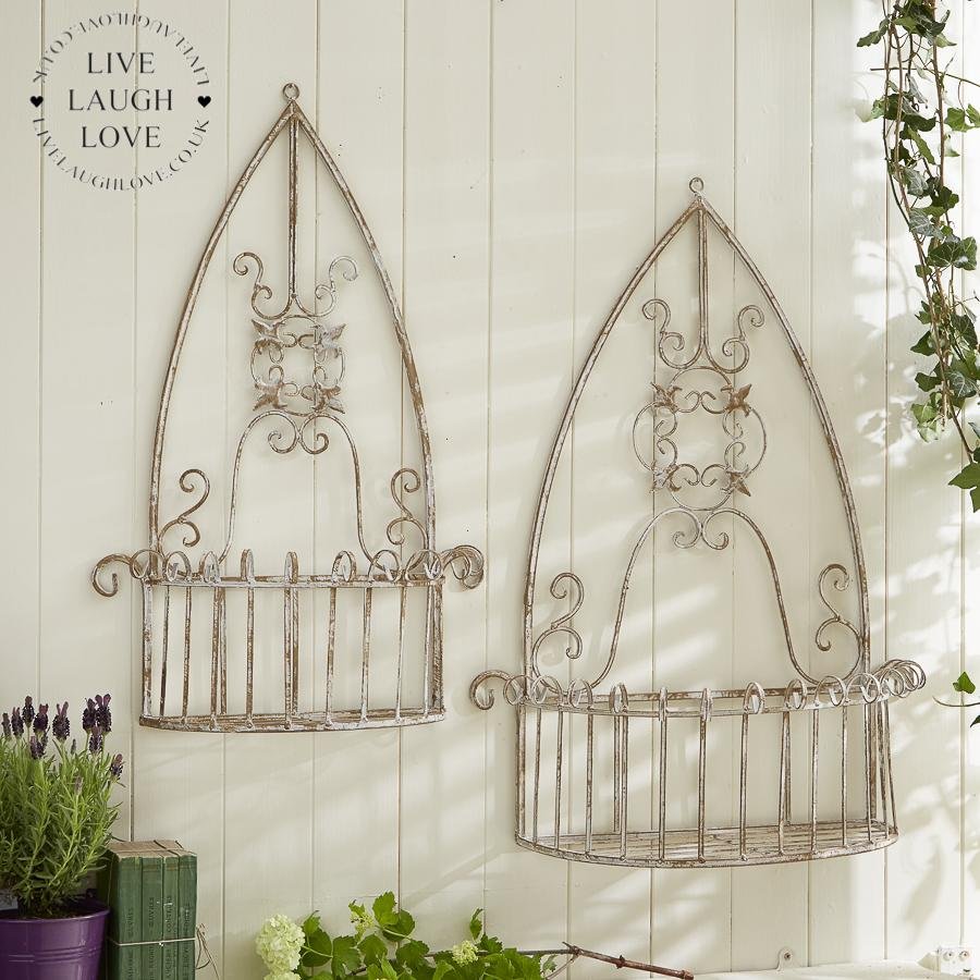 Arch Metal Shabby Shic Wall Planters - LIVE LAUGH LOVE LIMITED