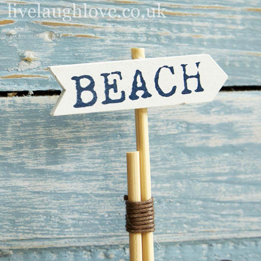 Beach House Plaque W/ Hooks - White Sign - LIVE LAUGH LOVE LIMITED