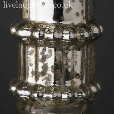 Beaded Mercury Candlestick - 14.5cm - LIVE LAUGH LOVE LIMITED