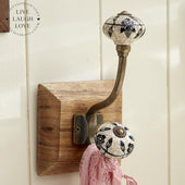 Brass and Ceramic Wall Hooks - LIVE LAUGH LOVE LIMITED